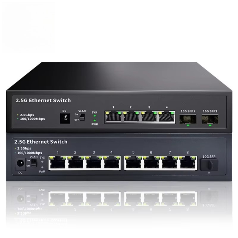 8 Port 2.5G Switch Unmanaged - 비관리형 2.5Gbps 이더넷 스위치 10G SFP+