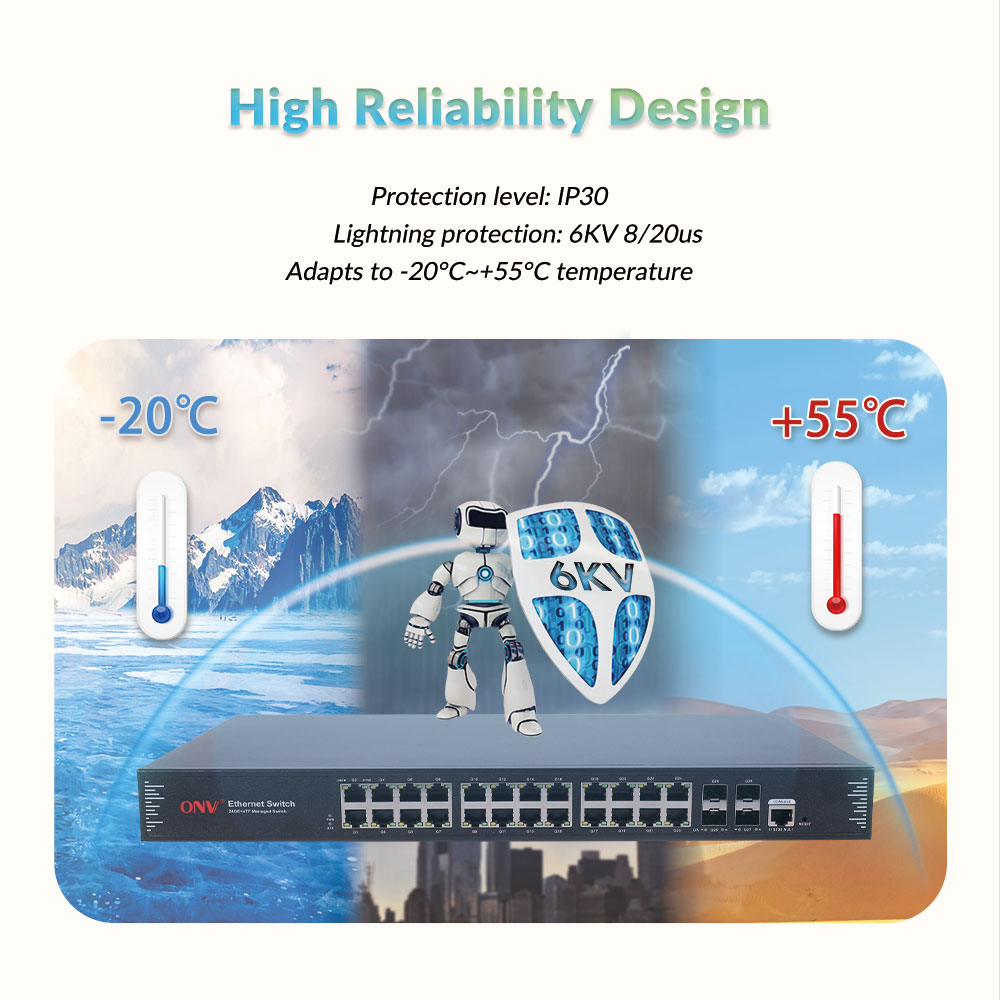 Managed Switch 24 Port Gigabit - ONV 24포트 기가비트 L2+ 관리형 스위치,