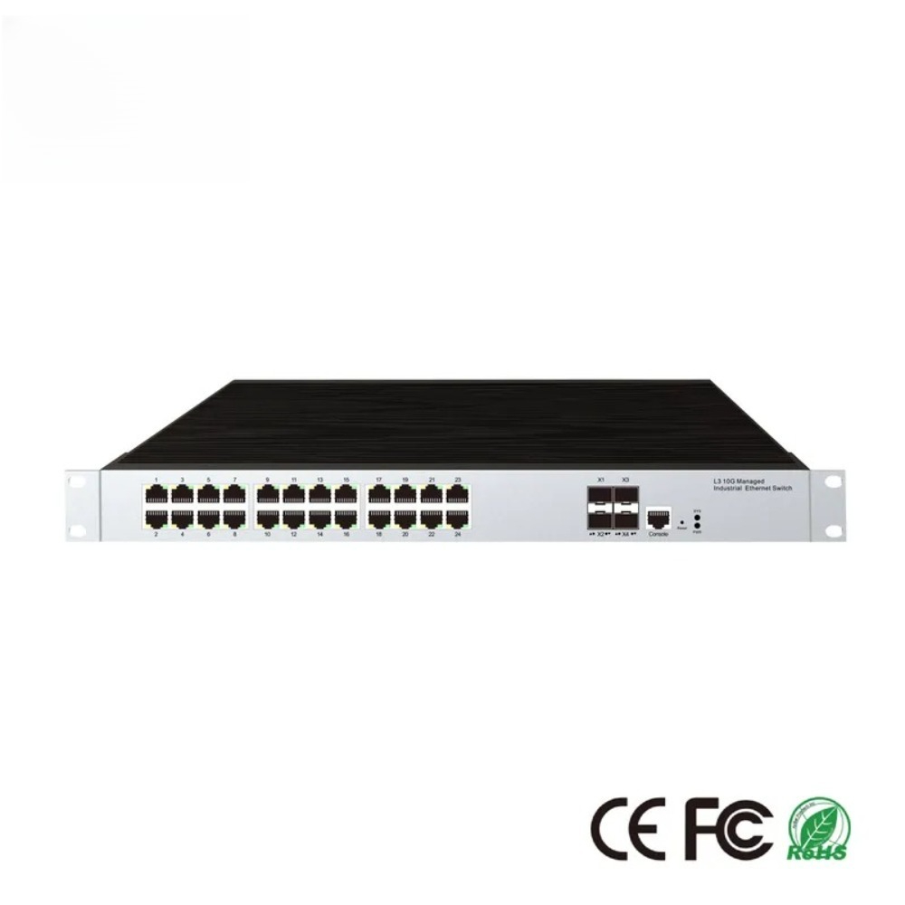 Switch 24 Port 10G Uplink - 24개의 RJ45 포트 산업용 등급 관리형