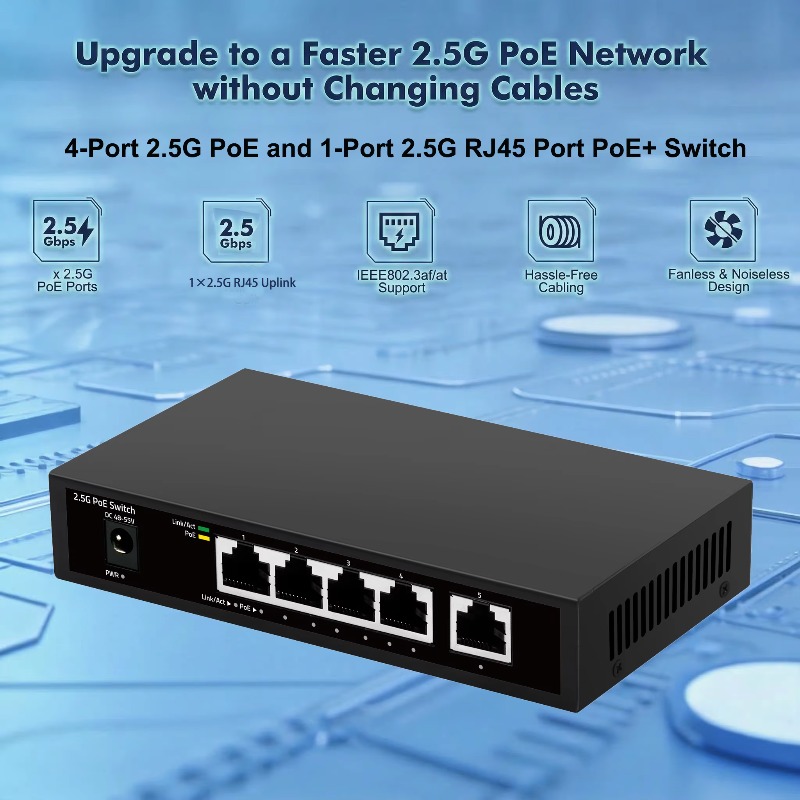 Switch 5 Port 2.5G Unmanaged - 2.5g Poe 스위치 비관리형 60w 5포트