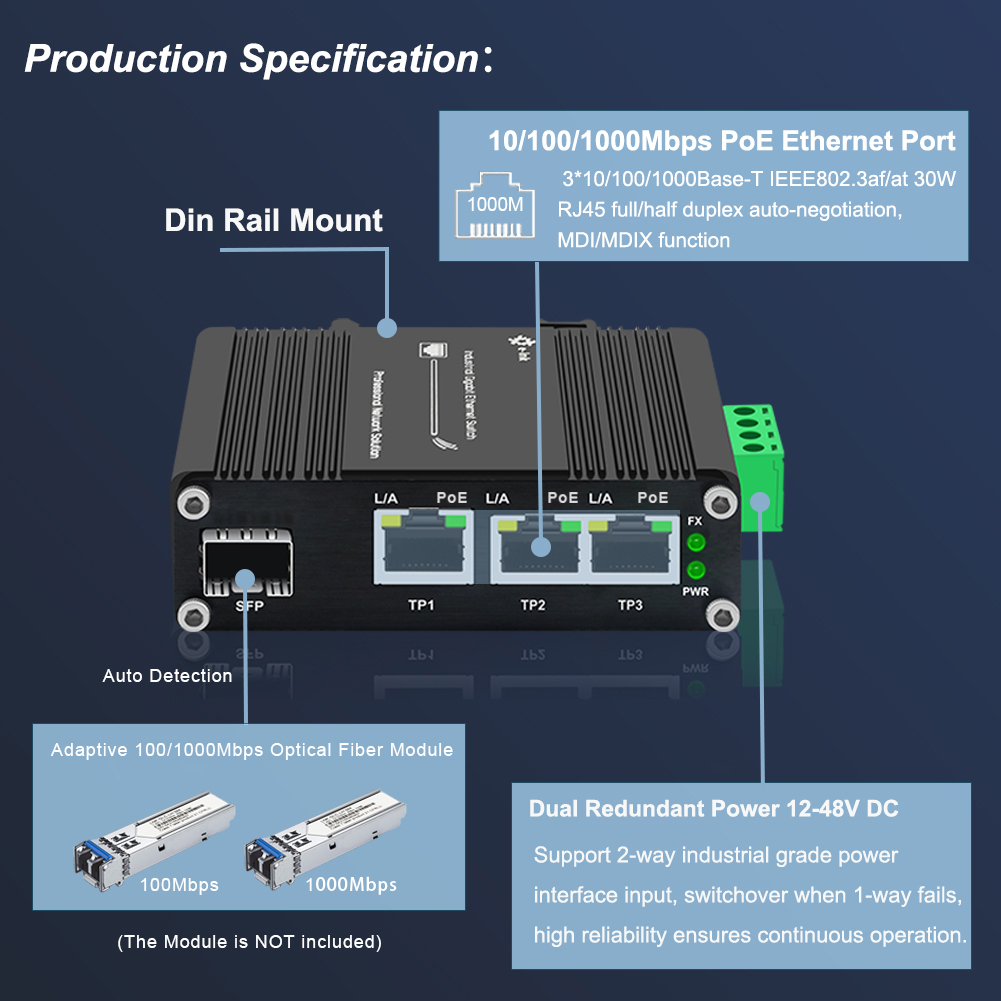 미니 산업용 4포트 10/100/1000Mbps 기가비 - Industrial Switch Din Rail Gigabit 리뷰 및 가격