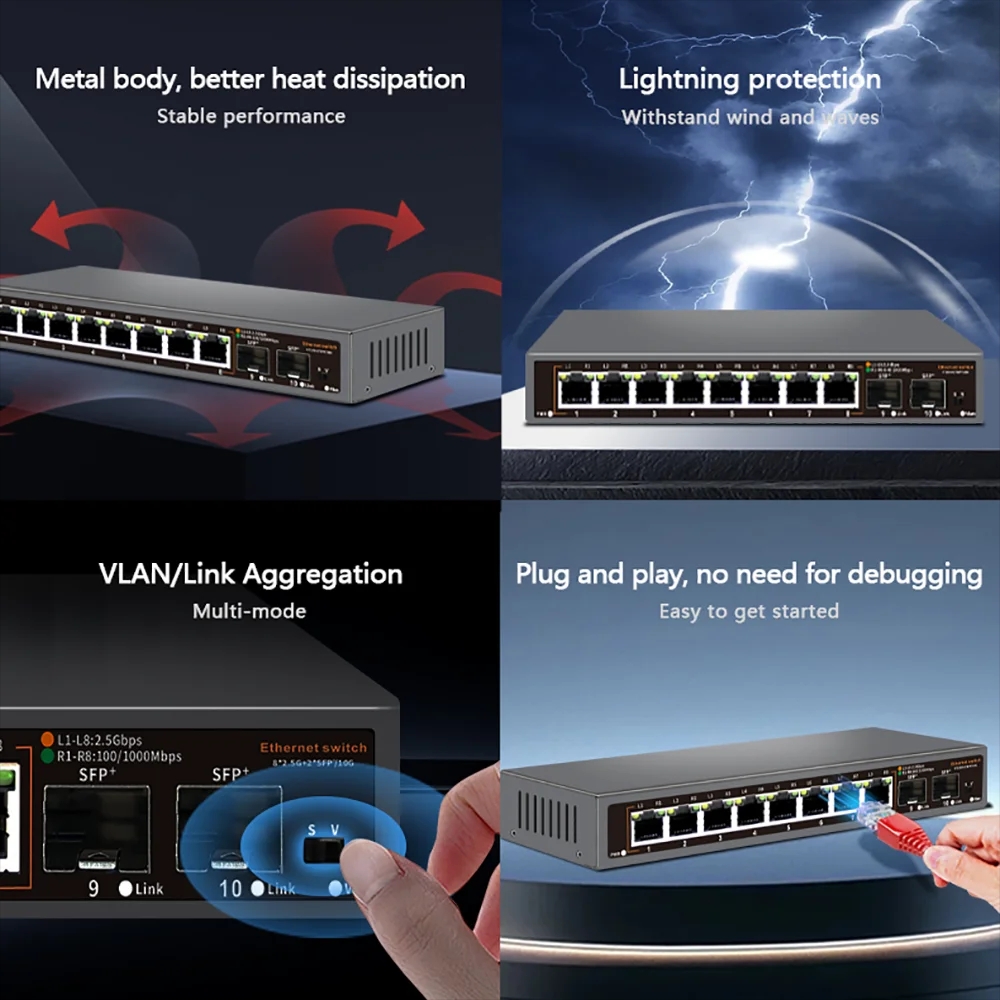 2.5G 네트워크 스위치 8포트 (2개의 10G SFP - 10G Sfp+ Switch 8 Port 리뷰 및 가격