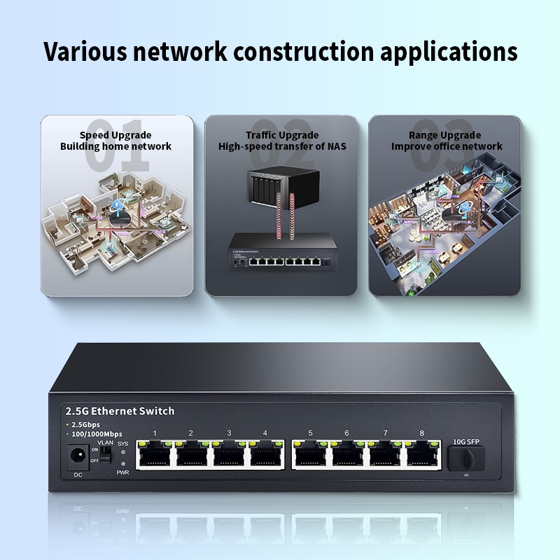 관리되지 않는 2.5Gbps 이더넷 스위치, 10G S - 8 Port 2.5G Switch Unmanaged 리뷰 및 가격