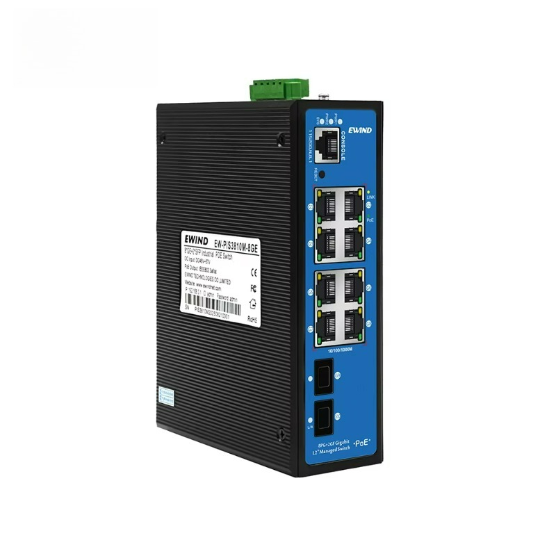 8포트 POE + 2개의 SFP 광섬유 포트, 레이어  - Industrial Switch Din Rail Gigabit 리뷰 및 가격