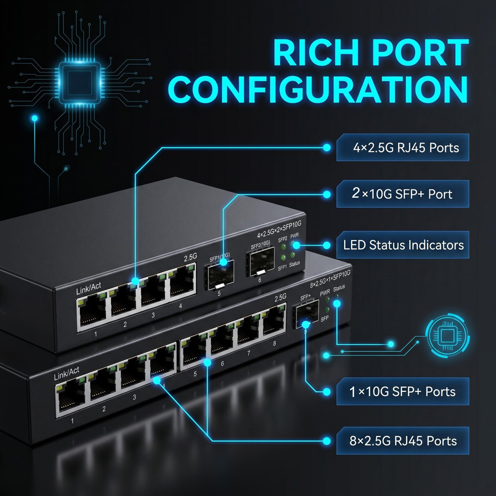 2.5G 이더넷 스위치 4/8 포트 10G SFP+ 기 - 10G Sfp+ Switch 8 Port 리뷰 및 가격