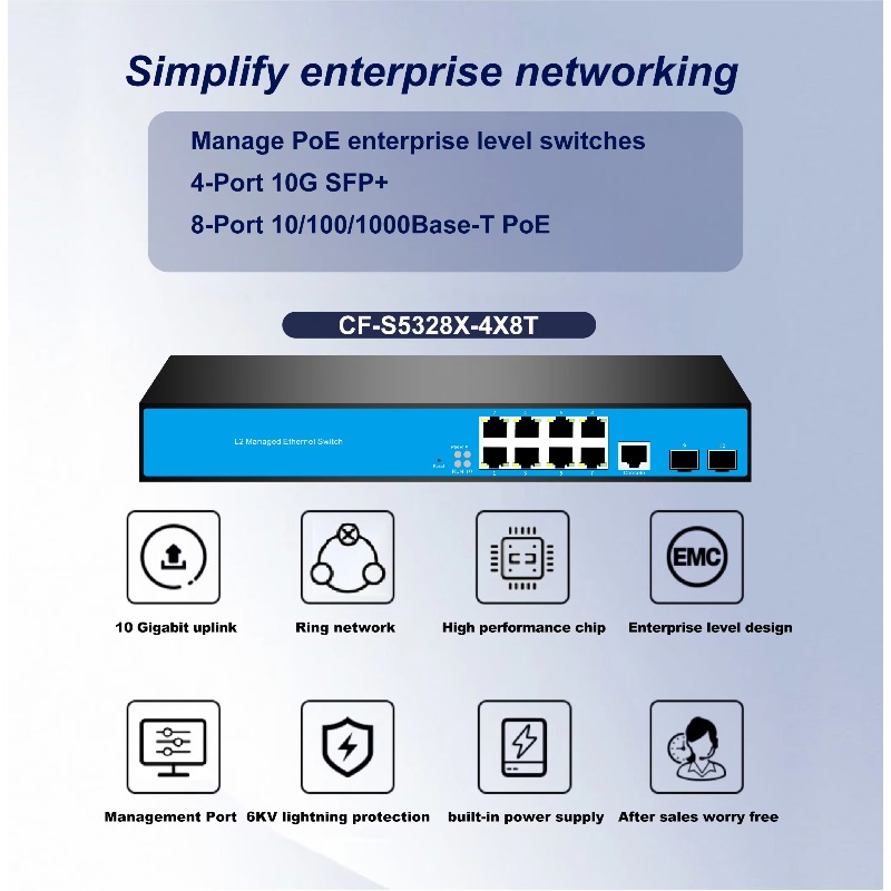 12포트 8/PoE 4/10G SFP L3 관리형 네트 - 10G Sfp+ Switch 8 Port 리뷰 및 가격