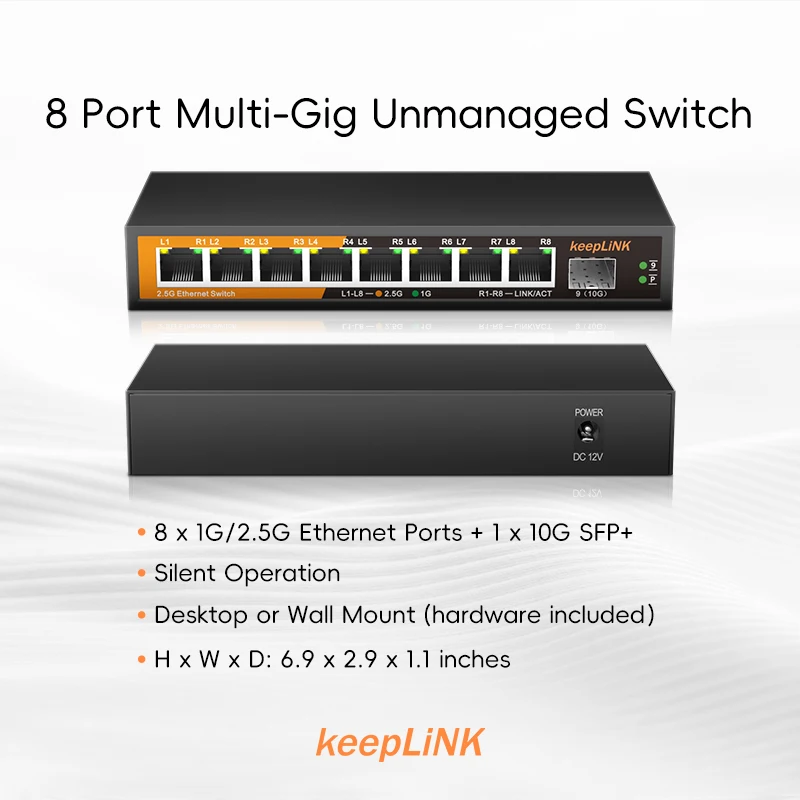 KeepLiNK 9포트 멀티 기가비트 이더넷 스위치 비 - 8 Port 2.5G Switch Unmanaged 리뷰 및 가격