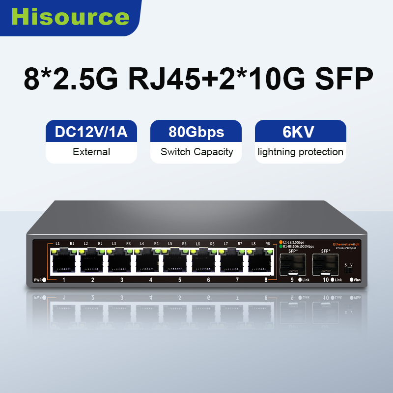 Hisource 8포트 2.5G 이더넷 스위치, POE - 8 Port 2.5G Switch Unmanaged 리뷰 및 가격
