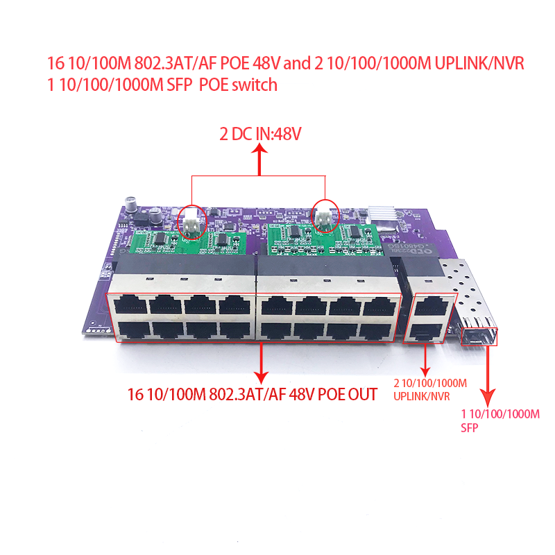 SFP 스위치 모듈, 16 포트, 100M, 802.3 - Poe Switch 16 Port 802.3At 리뷰 및 가격