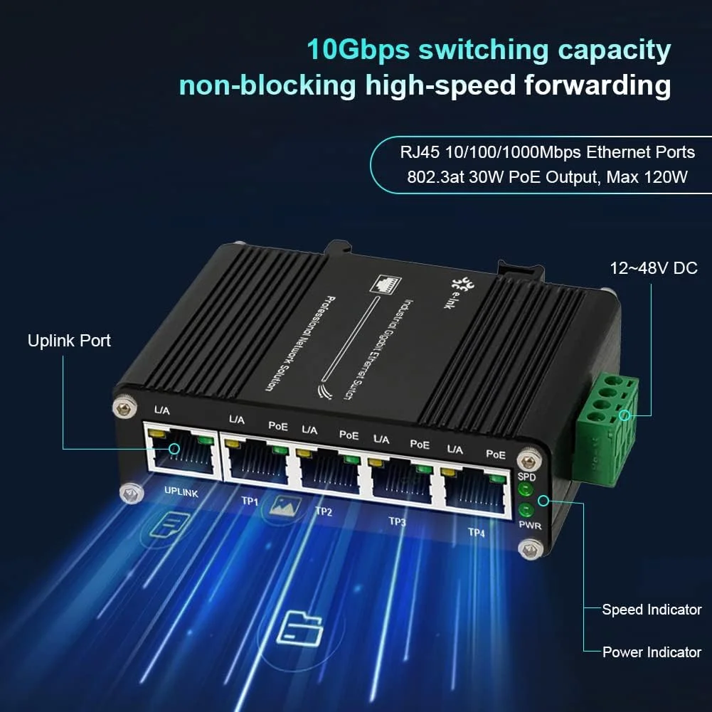 5포트 산업용 기가비트 이더넷 1000m RJ45 VL - Industrial Switch Din Rail Gigabit 리뷰 및 가격