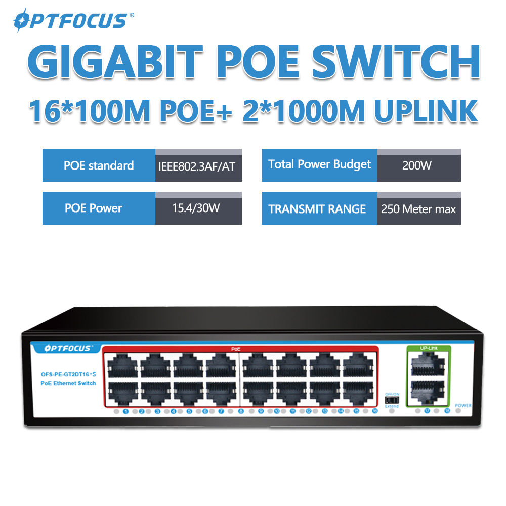 OPTFOCUS 1000M 기가비트 POE 스위치 16 - Poe Switch 16 Port 802.3At 리뷰 및 가격